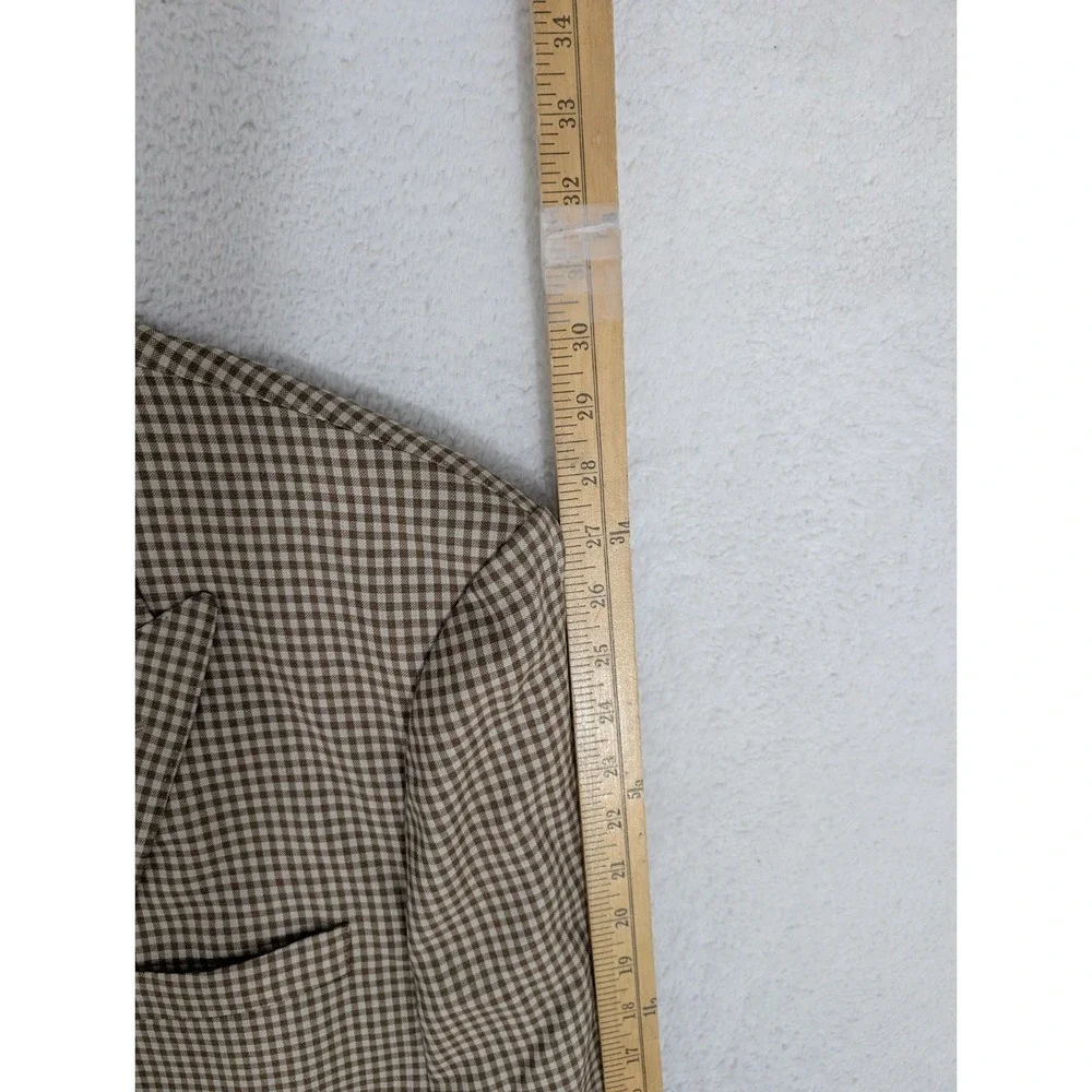 Fratelli‎ Tallia Di Delfino x Napoli Blazer Mens 46L Sport Jacket Brown Check
